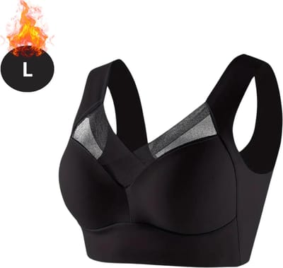 Bovista BH Zonder Beugel - Zonder Bandjes - Push-up Bh's - Comfort Beha - Comfortabel - Sterk - Yoga - Zwart - Maat L