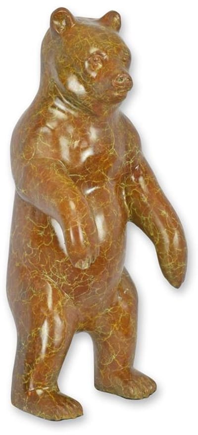 Bronzen sculptuur van een bruine beer – gedetailleerd kunstbeeld uit hoogwaardig brons, realistische dieren decoratie en luxe woonaccessoire