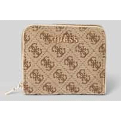 GUESS portemonnee Jessa SLG Zip Around Wallet Latte Logo Lichtbruin
