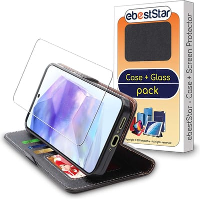 ebestStar - Hoes geschikt voor Samsung Galaxy A35 5G SM-A356B, Wallet Etui, Book case hoesje, Zwart + Gehard Glas