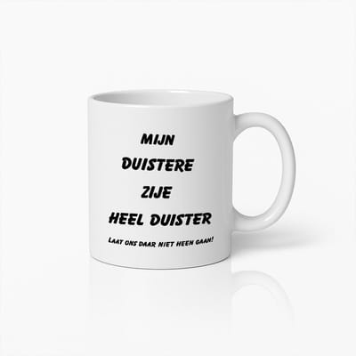 Donkere Humor Koffiemok – Grappige Tekst 'Mijn Duistere Zijde is Heel Duister' – Uniek Keramisch Cadeau