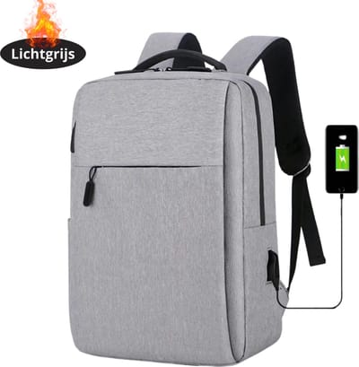 Nivard Laptoptas Krasbestendig - Laptop Sleeve - Rugtas - Schoudertas - Laptoshoes - Kantoortas - Dames & Heren - Lichtgrijs
