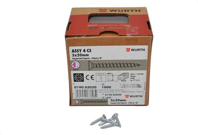 ASSY 4 CS staal verzinkt volledige schroefdraad verzonken kop RW, SHR-SEKPF-HO-RW10-(A2K)-3X20/17