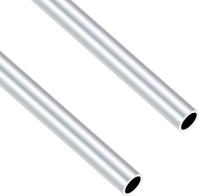 Dailygoody - Aluminium Ronde Buizen - 6063 Aluminium - 2 Stuks - 15mm OD 12mm ID - 400mm Lengte - Ideaal voor DIY en Industrieel Gebruik - Zilver