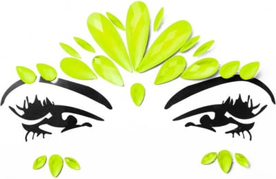 Face & Body Jewels - Gezicht Sticker Neon - FESTIVAL -PRIDE - CARNAVAL - Glow Geel