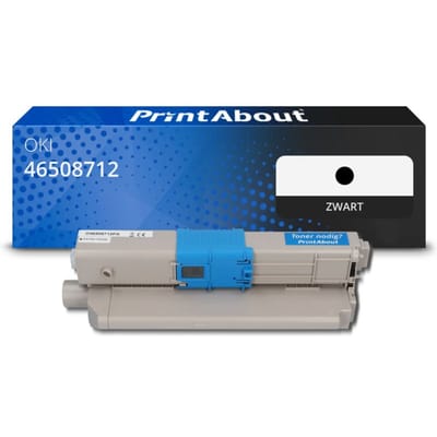 PrintAbout huismerk Toner 46508712 Zwart Geschikt voor OKI
