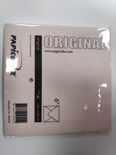 Papicolor Original Envelop Zalmroze 6 stuks 140 x 140 mm
