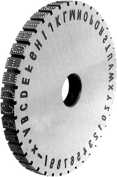 Markering Stempel Wiel - Codering Machine - Metaal Markeren - Veelzijdige Tekenhoogtes - 49.5mm Bajonetring - Zilver