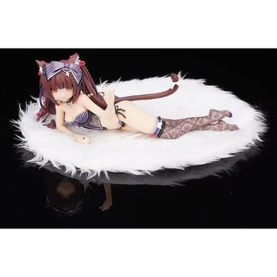 23cm Kattenmeisje Paradijs Native Knielend Vanille en Liggend Chocolade Anime PVC Actiefiguur Speelgoed Collectie Model Bureau Ornament no box