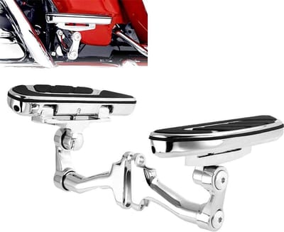 Motorfiets Voetsteunen - Passagierssteunen - Comfortabel Rijden - Aluminium met Rubber - Set van 2 - Zwart