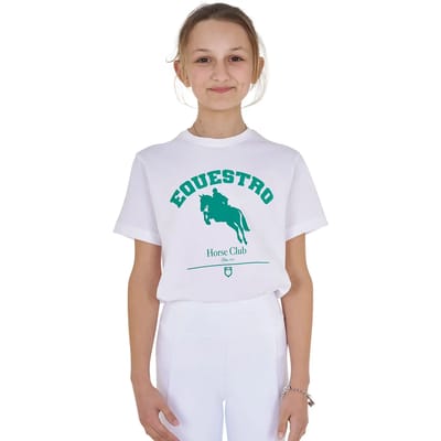 Katoenen meisjes-T-shirt Equestro Jumping Horse Club