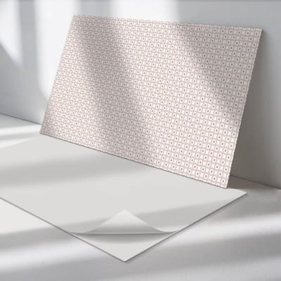 Wallfluent Vinyl Wandpaneel - Patroon met cirkels in een raster Zelfklevend Muurpaneel - 100 cm x 50 cm - Romig Vinyl Wandpaneel - 1 stuk - Rechthoekig Wandbekleding Vinyl - Patroon Wandpaneel - Vinyl Wandbekleding - Wandpaneel Keuken en Badkamer