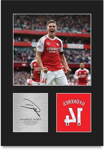 Gesigneerde Foto - Voetbal Poster - Fan Decoratie - Mat Zwart Passe-partout - A4 Formaat - Zwart