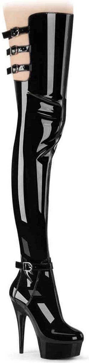 Pleaser - DELIGHT-3055 Plateau overknee Laarzen - US 5 - 35 Shoes - Zwart