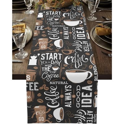 Koffie Cacaoboon Linnen Tafelkleden Commode Sjaals voor Huis Keuken Decor Boerderij Tafelkleden Feestdecoraties 150x33cm