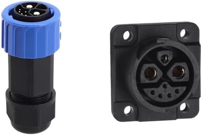 Batterij Connector Kit - Man Vrouw Stekker - Energie Opslag - IP67 Waterdicht - 80x60x30 mm - Zwart Blauw