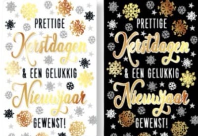 10 Luxe Kerst- en Nieuwjaarskaarten 2 x 5 dubbele kaarten met enveloppen - Kerst 10 - Gratis verzonden