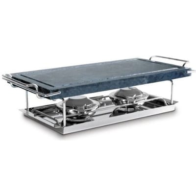 Grill Pierre - Ibili - 755000 - 37 x 18 cm - RVS steun