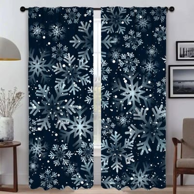 Cartoon Sneeuwvlok Scheidingswand Moderne Woonkamer Gordijnen 2 Stuks Raamgordijn Shades Halloween Decoratie Jaloezieën Keuken Kind W60xH90cmx2pcs-CL