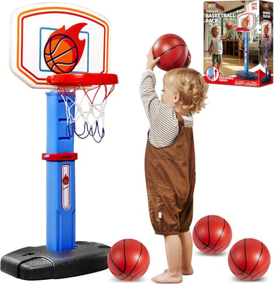 Verstelbare Basketbalmand voor Kinderen - Binnen en Buiten Speelplezier van 3 tot 8 Jaar