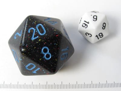 Dobbelsteen D20 Blue Stars Speckled 34mm - Accessoires