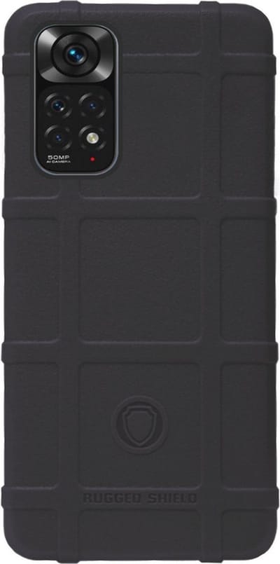 RUGGED SHIELD Rubber Bumper Case Hoesje Geschikt voor Xiaomi Redmi Note 11 Pro - Zwart