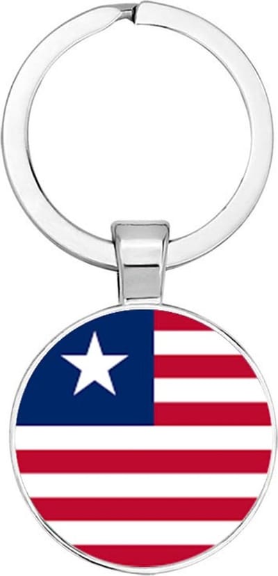 Akyol - Liberia Sleutelhanger - Liberia - Toeristen - Must go - Liberia travel guide - Accessoires - Cadeau - Gift - Geschenk - 2,5 x 2,5 CM