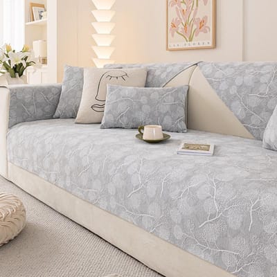 Effen Kleur Bankhoes voor Woonkamer Chenille Universeel Voor Alle Seizoenen Bankhoes Antislip L-type Jacquard Bankhoes 70x70cm 1pcs