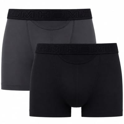 HOM - Boxerlines#2 - HO1 Boxer Briefs (2-pack) - Heren Boxer met horizontale gulp - Zwart/Antraciet - 2XL