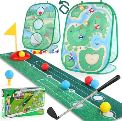 Kindersport Set - Golf Speelgoed - Buiten Spelen - 3-in-1 Fun - 65 x 49 x 41 cm - Groen