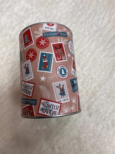 Postzegel Kerst spaarpot - blikopener | Kerstcadeau | Sparen | Cadeautje | Feestdagen | Kerstdagen | December