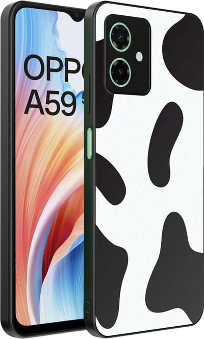 Smartphonica Telefoonhoesje Geschikt voor Oppo A59 met Koeienvlekken Opdruk - TPU Backcover Case With Cow Patches Design geschikt voor Oppo A59