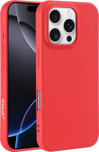 Hoesje Geschikt voor iPhone 16 Pro – Zacht siliconen liquid backcover – Rood
