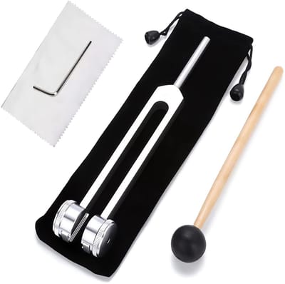 Cosensi- Stemvork 128 Hz - Aluminiumlegering - Siliconen Hamer - Ergonomisch Ontwerp - Lichtgewicht - Nauwkeurige Frequentierespons - Geluidstool