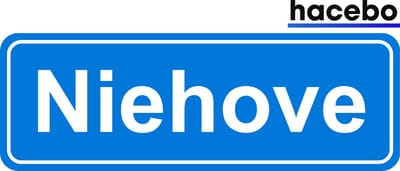 Hacebo - Plaatsnaam Sticker - 29x10 CM - Niehove sticker - Verkeersborden sticker - grappige cadeaus - Niehove