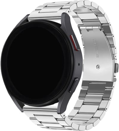 BALR 22mm stalen band (zilver) – Compatibel met Samsung Galaxy Watch 46mm/3/Gear S3, Huawei GT 2/3/Pro, Amazfit GTR, Polar Grit/Vantage, Fossil Gen 5/6, OnePlus Watch, Xiaomi Watch/Mi – Luxe metalen horlogeband met stevige vouwsluiting