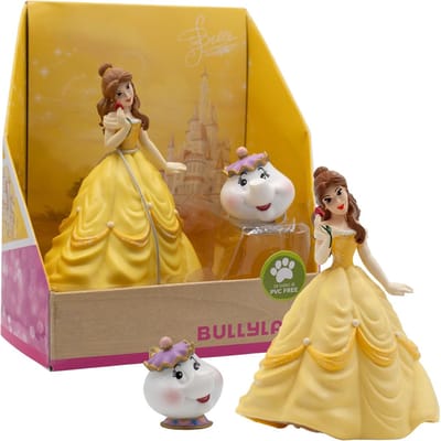 Bullyland 13436 – Speelfiguren Disney Belle & Madame Pottine – levensecht en detailrijk vormgegeven – ideaal als taartfiguur, decoratie of betoverend cadeau voor kinderen vanaf 3 jaar