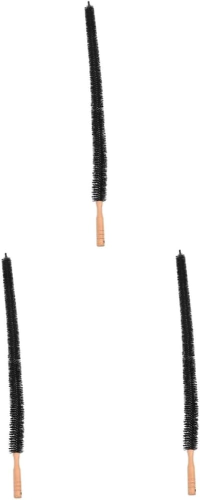 Reinigingsborstel Set - Wasdroger Borstel - Apparaten Onderhoud - Lange Houten Handgreep - 3 Stuks - Zwart