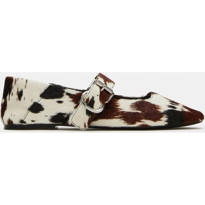 Steve Madden Jenni-c Flat Shoes Tan/white Pony Maat: 36 | Ballerina's Outlet | Dames | Zwart
