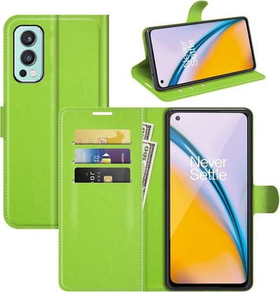 Coverup Hoesje - Geschikt voor OnePlus Nord 2 Hoesje - Coverup Book Case - Groen