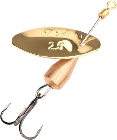 Trout Master Spinner La Tournante 2.50gr - 50mm - Treble Haak 12 (incl Single Haak 8) - Kleur : Gold