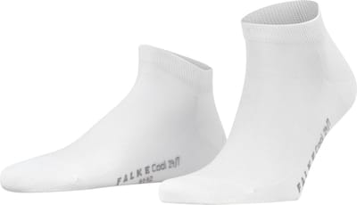 FALKE Cool 24/7 kort eenkleurig katoen sneakersokken enkelsokken heren wit - maat 39-40