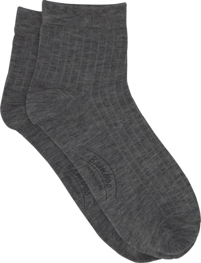 Intersocks dames shortsock - korte dameskousjes in bamboe met rib - 6 paar grijs