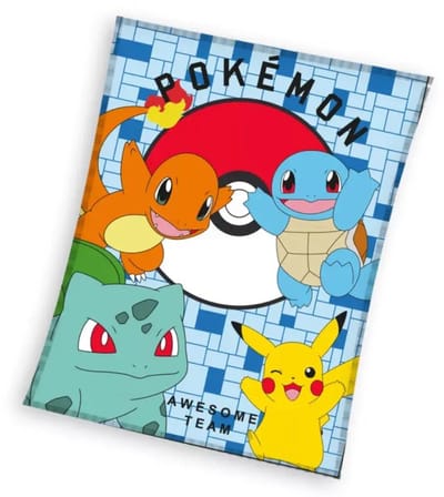 Pokemon fleece deken starters - 110 x 150 cm
