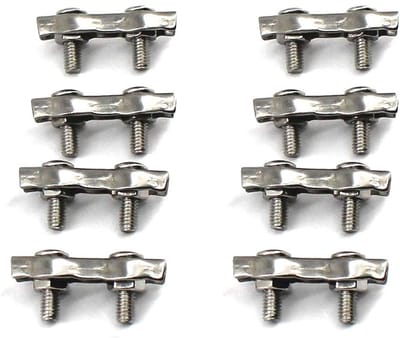 Allecto - Draadklem - Dubbele Klemmen - Hoogwaardige 304 Stainless Steel - Zilver - Kabel Bevestiging - Veiligheidsoplossing - Set van 8