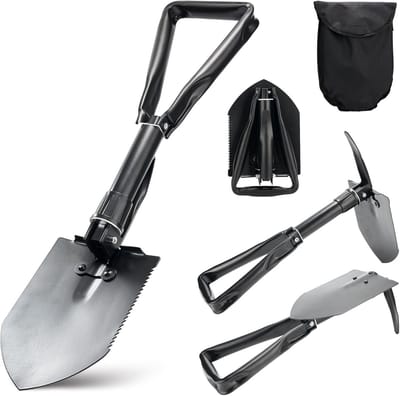SnelShoppen - Camping Vouwschep 58 CM, 23 INCH - Multifunctionele Schep met Kompas - Hoogwaardig Staal - Ideaal voor Kamperen, Tuinieren en Avonturen