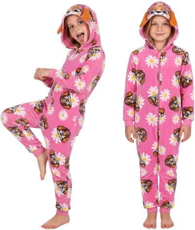 Paw Patrol Skye POLAR pyjama MET CAPUCHON, EENDELINGE jumpsuit voor meisjes, WARME onesie OEKO-TEX 98-104