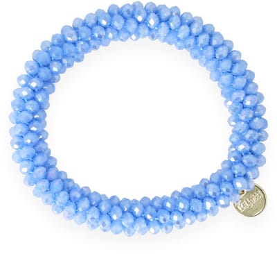 Lajetti Armband Dames Haarelastiek Blauw - Glaskralen Beaded Bracelet - Handgemaakt