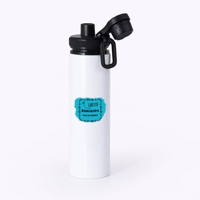 Hacebo® - liefste bonusopa van de wereld waterfles met draaidop zwart - Opa - de liefste bonusopa - verjaardag - cadeautje voor opa - opa artikelen - kado - geschenk - water fles - 850ML