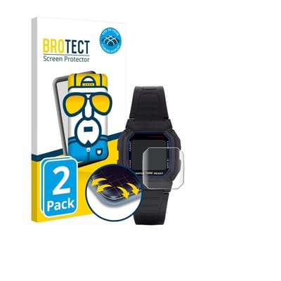 BROTECT - Screenprotector voor Casio W-800H-1AVES - Folie Beschermfolie transparant volledig dekking - 2 Stuks